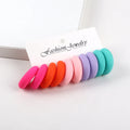 Wholesale Macaron Color Geometric Circle 3 Pairs/sets of Resin Accessories Elegant Vintage Cc Earrings Set for Women