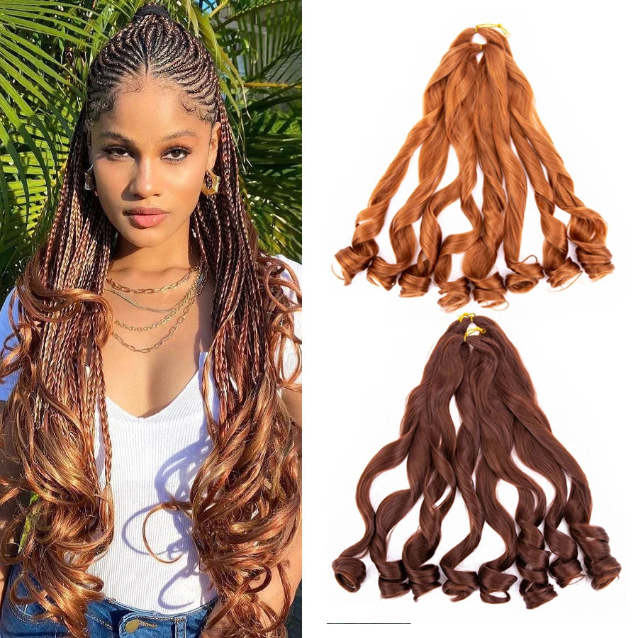 Spiral French Curl Wave Yaki Pony Style Curly Wavy Afro Loose Wave Synthetic Braiding Hair for African Hair Attachments