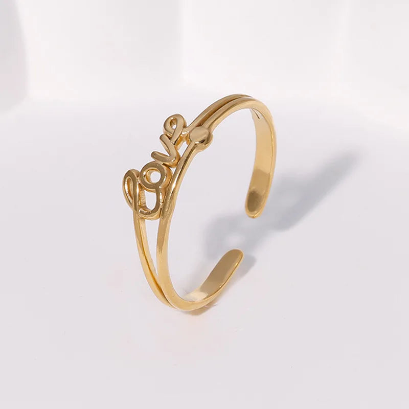Beimai OEM Ring English Letter love Waterproof Stainless Steel Women Ring