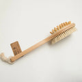 Qusart Hot Sale Dual-Sided Long Handle Bath Shower Brush Dry Skin Exfoliating Wooden Body Scrub Massage Plastic Material