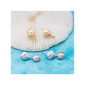 E010935 S925 Pearl Earring 925 Sterling Silver DIY 7-8mm Natural Freshwater Pearl Stud Earring for Women