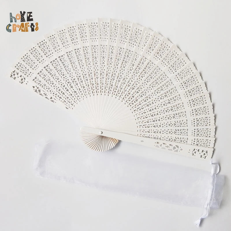 New Popular Wooden Folding Hand Fans Wedding Favor Fan Wooden Hand Fan