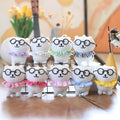 Cartoon Plush Glasses Mini Teddy Bear Keychain Stuffed Animal Toys Peluches Doll Keyring Plushie Cute Cool Plush Bear Key Chains