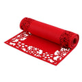 Christmas Felt Table Runner Red Snowflake Hollow Out Design Tablecloth Christmas Party Table Runner Winter Table Decoration