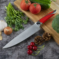 8 Inch 3Cr13 Stainless Steel Hammered Pattern Chef Knife with High-Polish Finish Ergonomic ABS Handle Ambidextrous Design