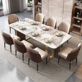 White Marble Sintered Stone 30mm Thick CE Certified Luxury Modern Hotel Dining Table with Stainless Steel Base