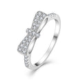 YILUN Handcrafted Anti Tarnish 925 Sterling Silver Bowknot Zircon Ring