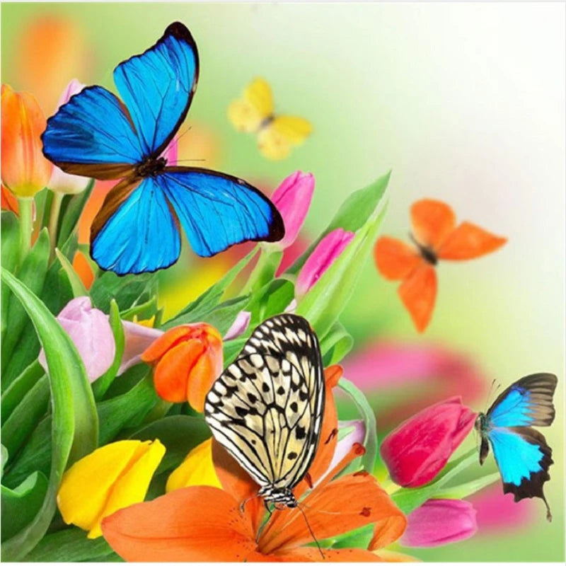 DIY 5D Full Diamond Painting Square/Round Bead Colorful Butterfly Canvas Painting Adult Home Decor Crafts Embroidery Kit Animal