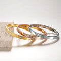 Classic 6mm Titanium Cubic Zircon Bangle Tarnish Free IP 18k Gold No Fade 316L Stainless Steel Diamond Bangle Bracelet for Women