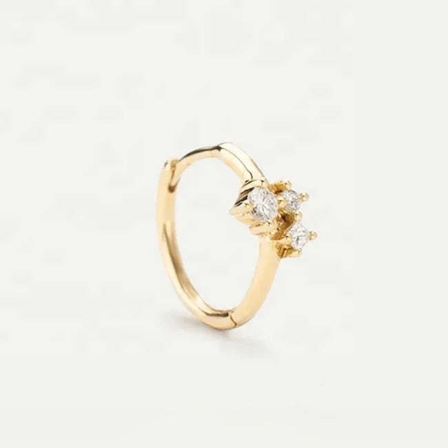 LOZRUNVE Silver 925 Jewelry Factory Fancy Daily Wear Simple Design Diamond CZ Earring Hoops