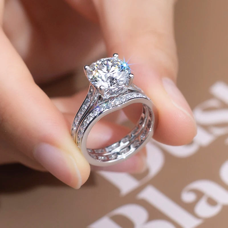 MSR-1386 Factory Wholesale Price Real 18K Gold Engagement Ring Wedding Ring 3.07CT Lab Grown Diamond Stackable Ring