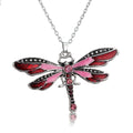 Wholesale Dragonfly Necklace with Sweater Chain Rhodium Plated Alloy Jewelry for Gift Wedding Featuring Animal Insect Shape