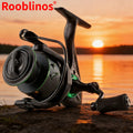[Germany Stock] Rooblinos RF Left Hand Spinning Reel 5.2:1 Gear Ratio Nylon Body Fake Bait Lake Fishing 5 Bearings