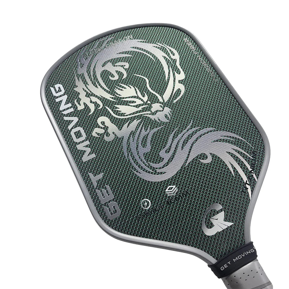 GET MOVING Sport Latest Model PP Honeycomb Azure Dragon Titanium Carbon Fiber Graphite Adult Pickleball Paddle Racket