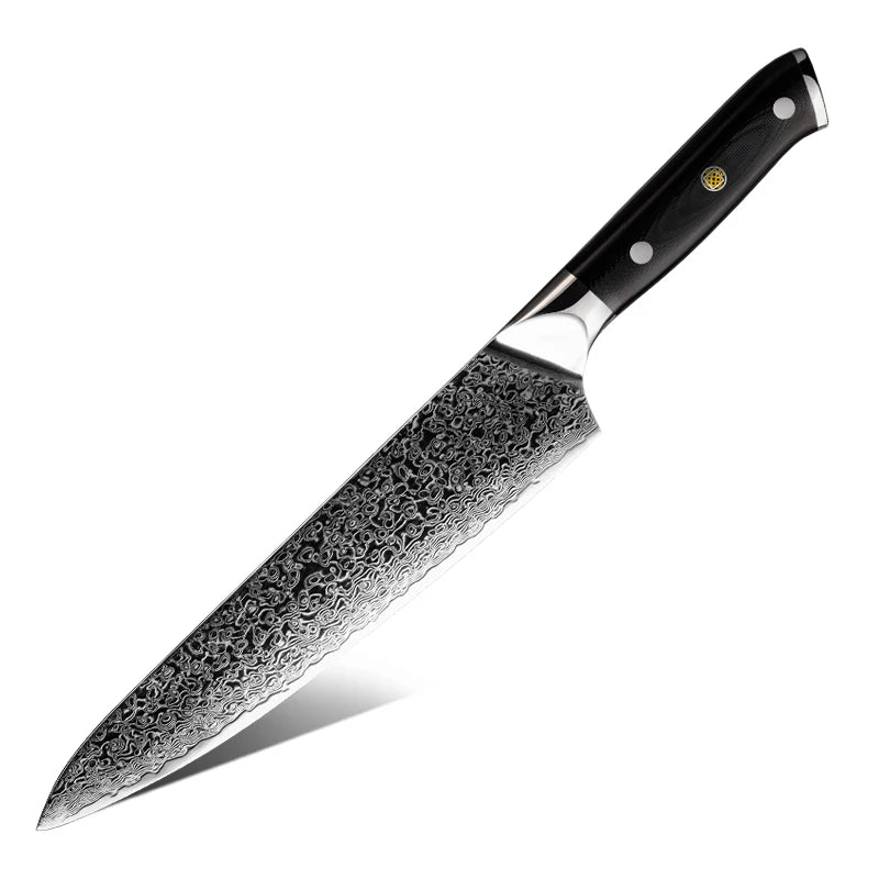 8 Inch Professional Damascus Steel Kitchen Knife Black G10 Handle Kitchen Chef Knife for Chef of Hotel