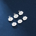 10.5mm Simple 925 Sterling Silver Brushed Smile Cloud Pendant for Bracelet Jewelry Making Supplies