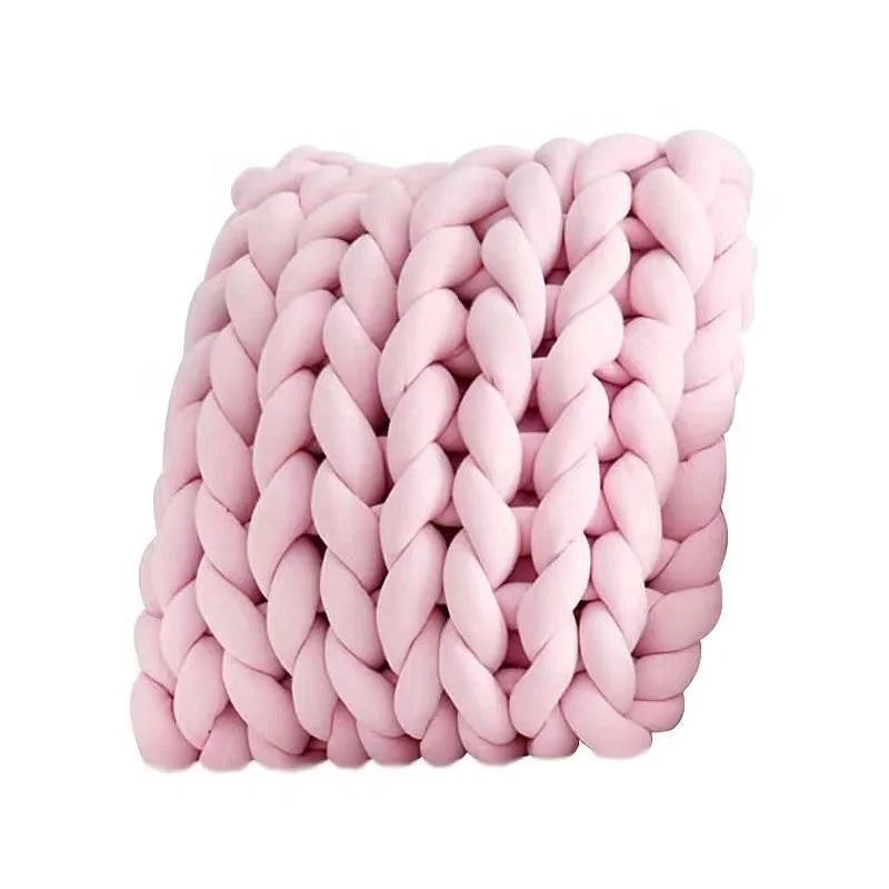 Designer Braided Cushions Room Decoration Sofa Cushion Cover Yarn Throw Knitt Handmade Chunky Throw Pillow