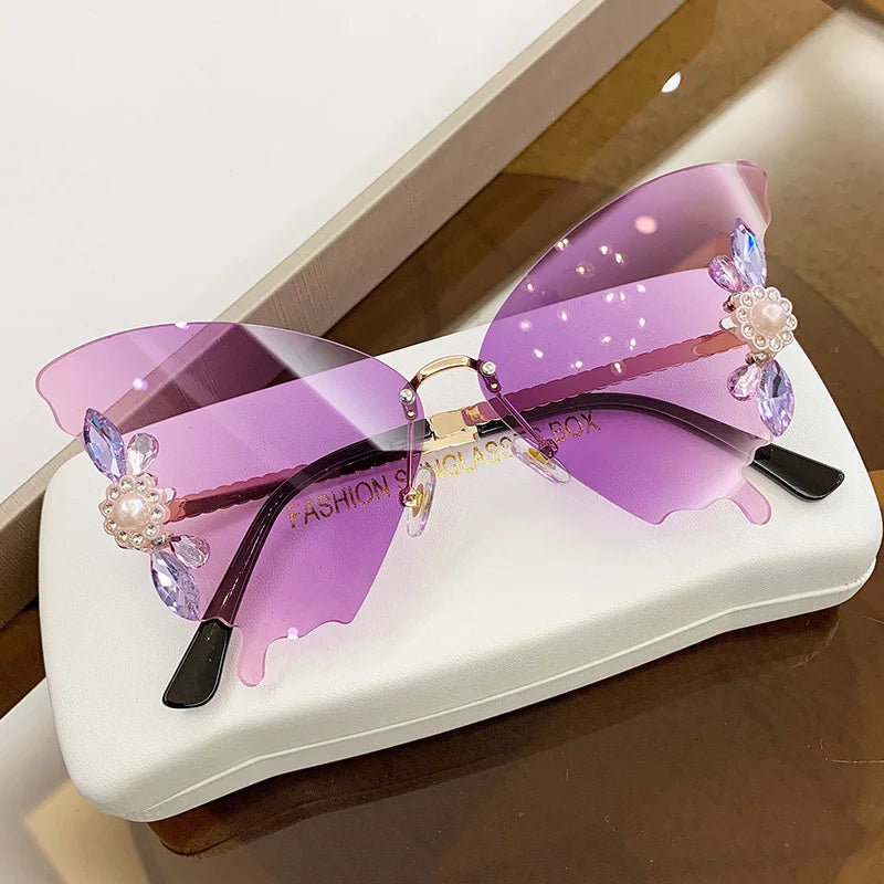 2023 New Trendy Luxury Sunglasses Rhinestone Women Sun Glasses Shades Sunglasses Oversized Unique Sunglasses