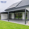 Customized Modern Outdoor Waterproof Louvered Pavilion Pergola Electric Opening Louver Roof  Adjustable Gazebo