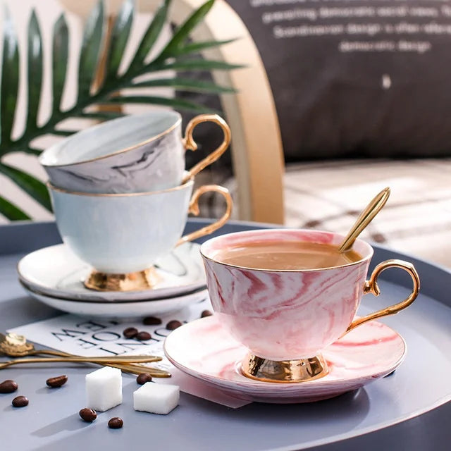 Bone China Coffee Cup and Saucer Set Advanced Royal Classical Afternoon Tea Cups Ceramic