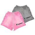 Summer Vintage Cotton Unisex Jogger Shorts Men Fitness Running Shorts Custom French Terry Raw Hem Edge Acid Wash Sweat Shorts