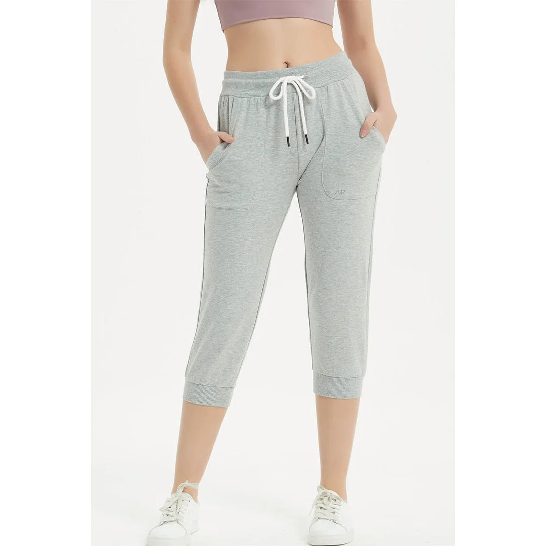 Sporty Track Pants Sports Running Casual Capri Joggers Pants With Pockets Women's Sweatpants Trouser for Women