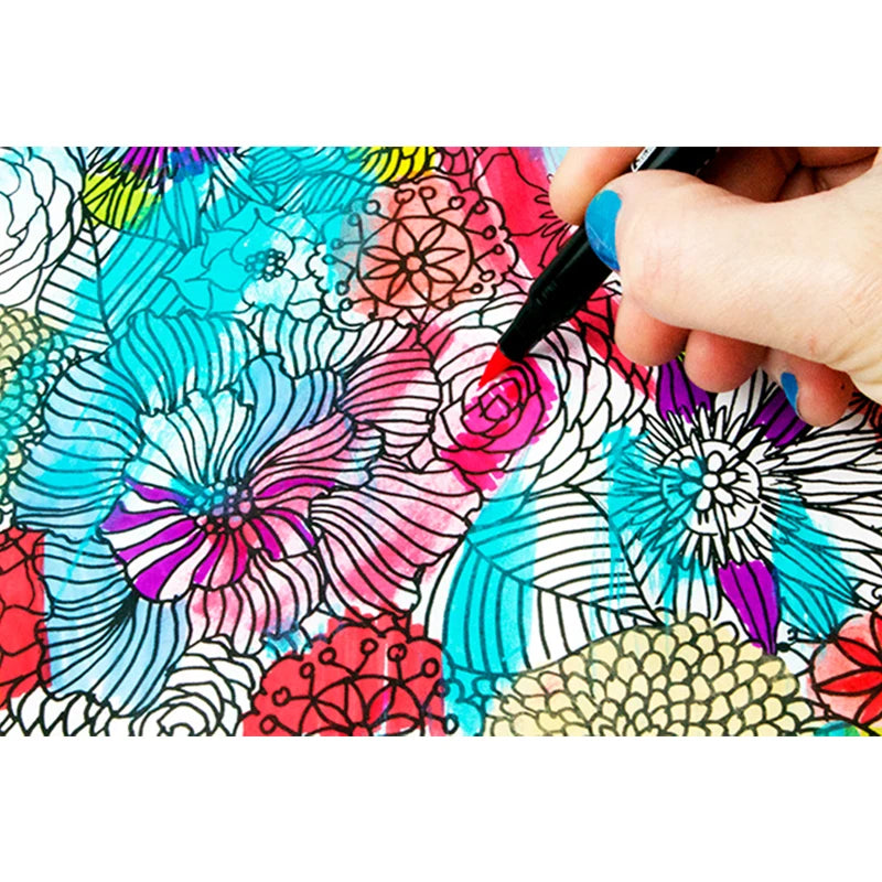 Custom Coloring Book  Kids/Children Adult Mandala Magic Printing Full Hard Cover with Matte Stickers
