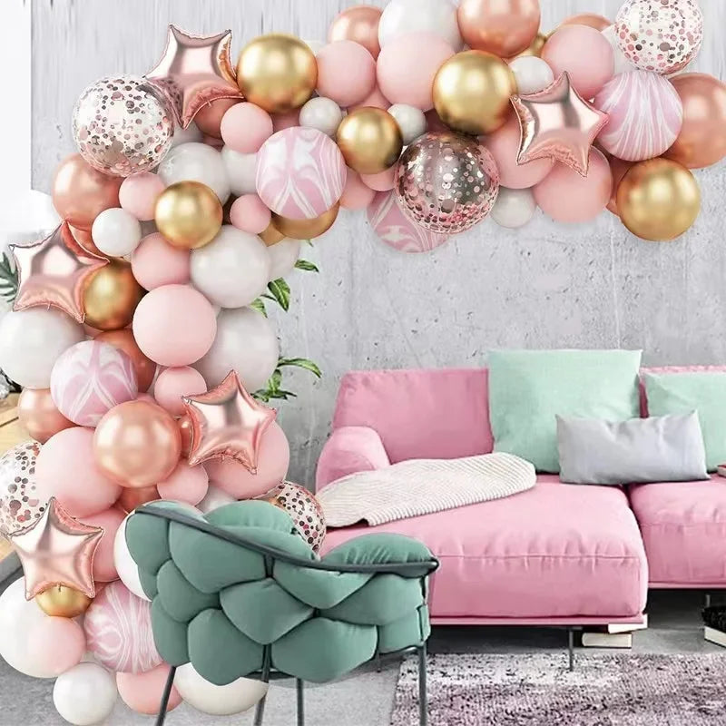 82Pcs Balloon Arch Garland Kit Pink Gold Latex Balloons for Bridal Shower Wedding Birthday Anniversary Engagements Party Decor
