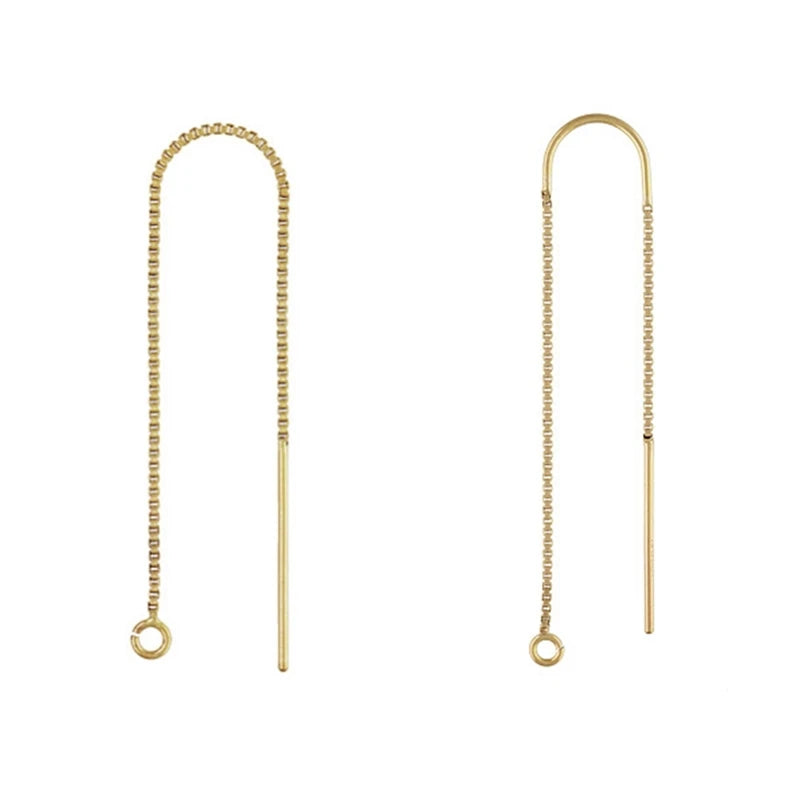 GP 14k Gold Filled Box Chain Ear Threader Earrings for Women Jewelry Accessories Permanent Earrings Wholesale