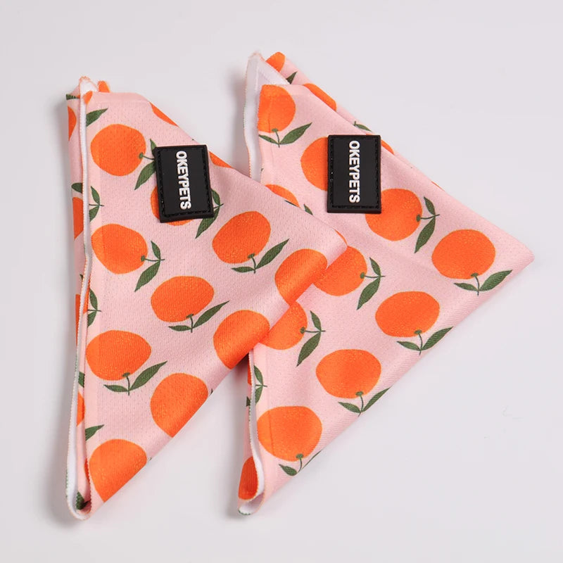 OKEYPETS Custom Fashion Dog Accessories Bandana Triangular Spring Polyester Reversible Dog Bandanas