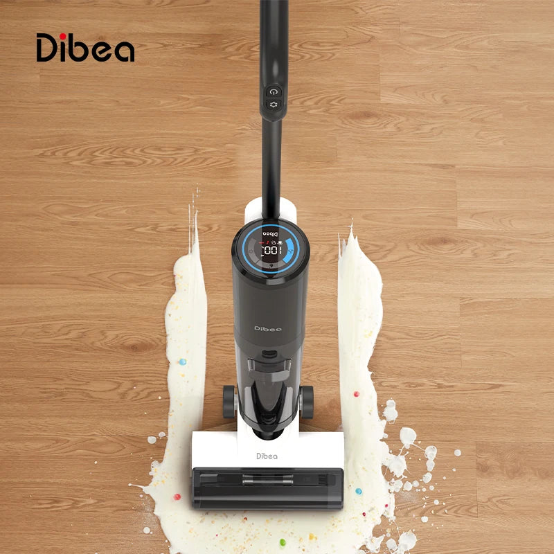 Cordless Electric Floor Washer Mop Wet/Dry/Vacuum Cleaner Self-Cleaning Roller Household Outdoor Car Use One-Step All-In-One
