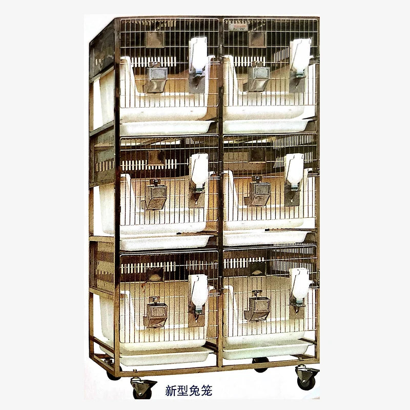 Laboratory Stainless Steel Animal Rabbit Breeding Cages with Rack Shelf Feeding Bottle for Sale