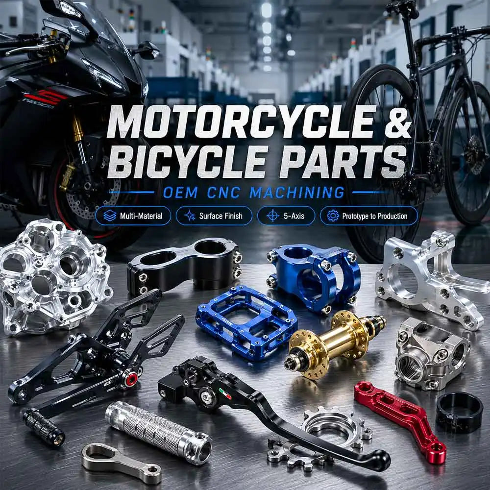 Custom Cnc Machining of Bicycle Parts and Accessories Cnc Machine Turn Milled to Make Small Bike Spare Parts Machining Service MegaBDM