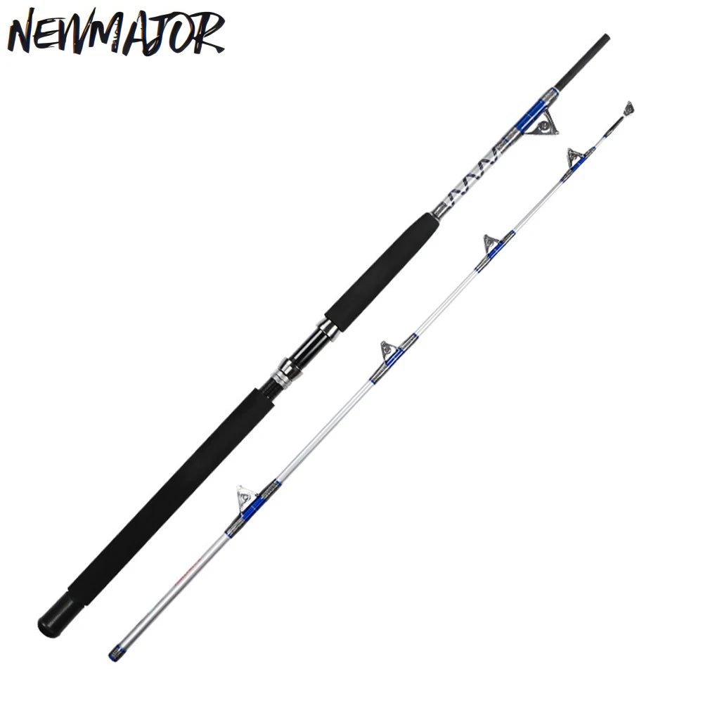 NEWMAJOR 1.98m 2.1m Carbon Spinning Rod for Sea Fishing Fast Action Jigging Trolling Boat Fishing Roller Guides Saltwater Pole