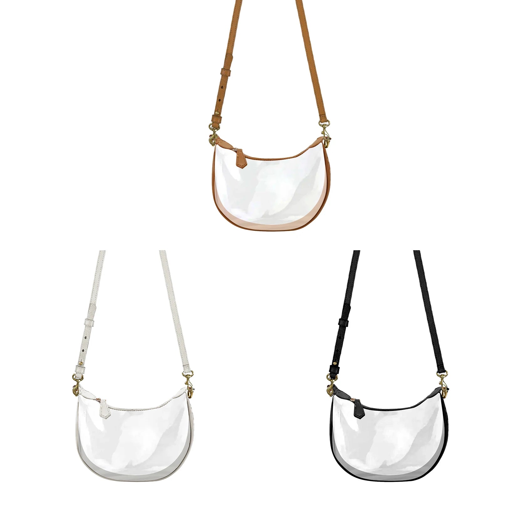 Summer Fashion Women Brand Design RIVET Square Transparent PVC Single Strap Shoulder Bag STADIUM APPROVAL