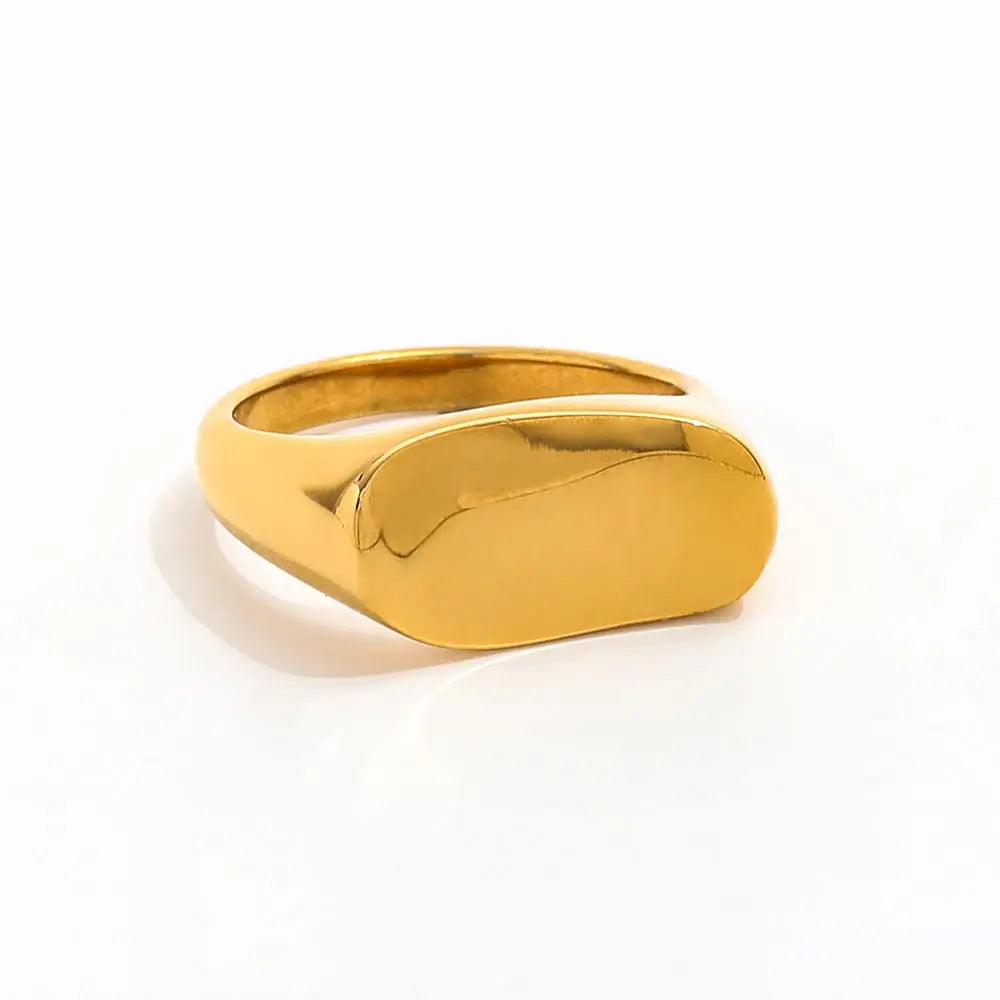 Fenny 18K Gold Plated Wholesale Non Tarnish Irregular Solid Smooth Stainless Steel Finger Ring Trendy for Women