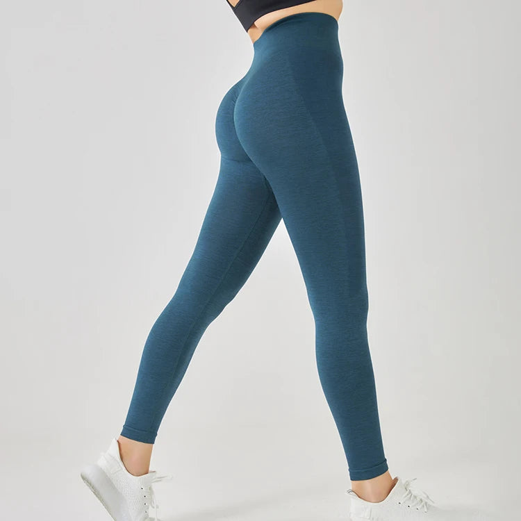 New Fashion High Waisted Yoga Leggings Solid Color Women Scrunch Butt Seamless Leggings
