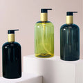 Premium 500ml Amber PET Plastic Lotion Bottle Cosmetic Packaging Empty Bottle Body Wash Shampoo Plastic Bottle