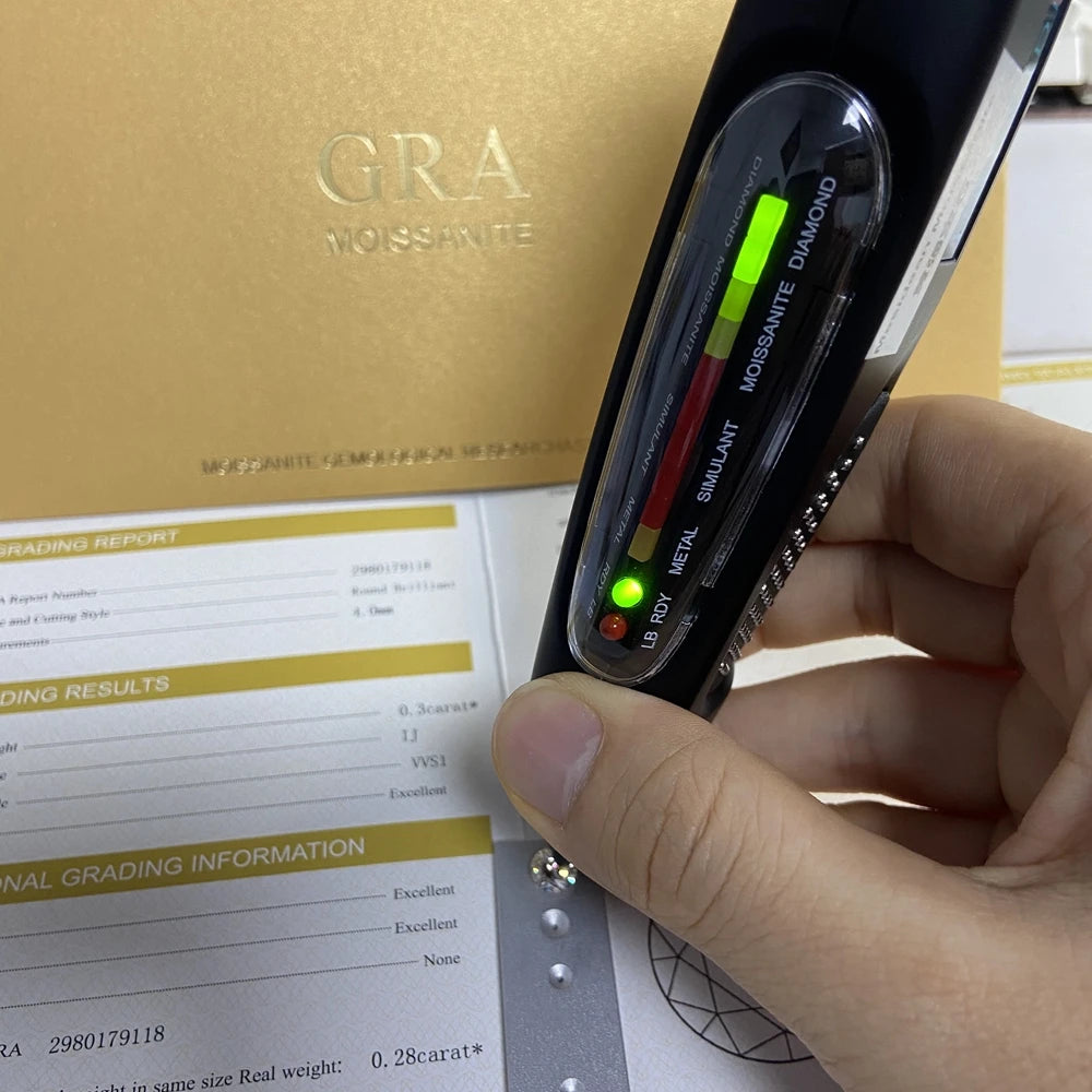 100% Promise Pass Positive Diamond Tester 3 Moissanite Pass As Real Diamonds 1 Carat Loose Diamond