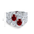 Exquisite Light Luxury 925 Sterling Silver Oval Lab Grown Ruby Gemstone Ring Claw Setting Fashion Trend New Design Fine Jewelry