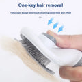 Convenient Self-Cleaning Pet Comb Brush Simple Stainless Steel Dog Cat Grooming Tool Charging Button Plastic Small Effective