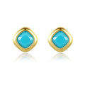 Hot Sale 925 Sterling Silver Square Shape Zircon Diamond Stud Earrings 18k Gold Women Fashion Gemstone Stud Earrings