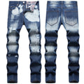 Custom Men Pants Blue Denim Pants Wholesale Breathable Skinny Fitting Streetwear Clothing Denim Skinny Jeans