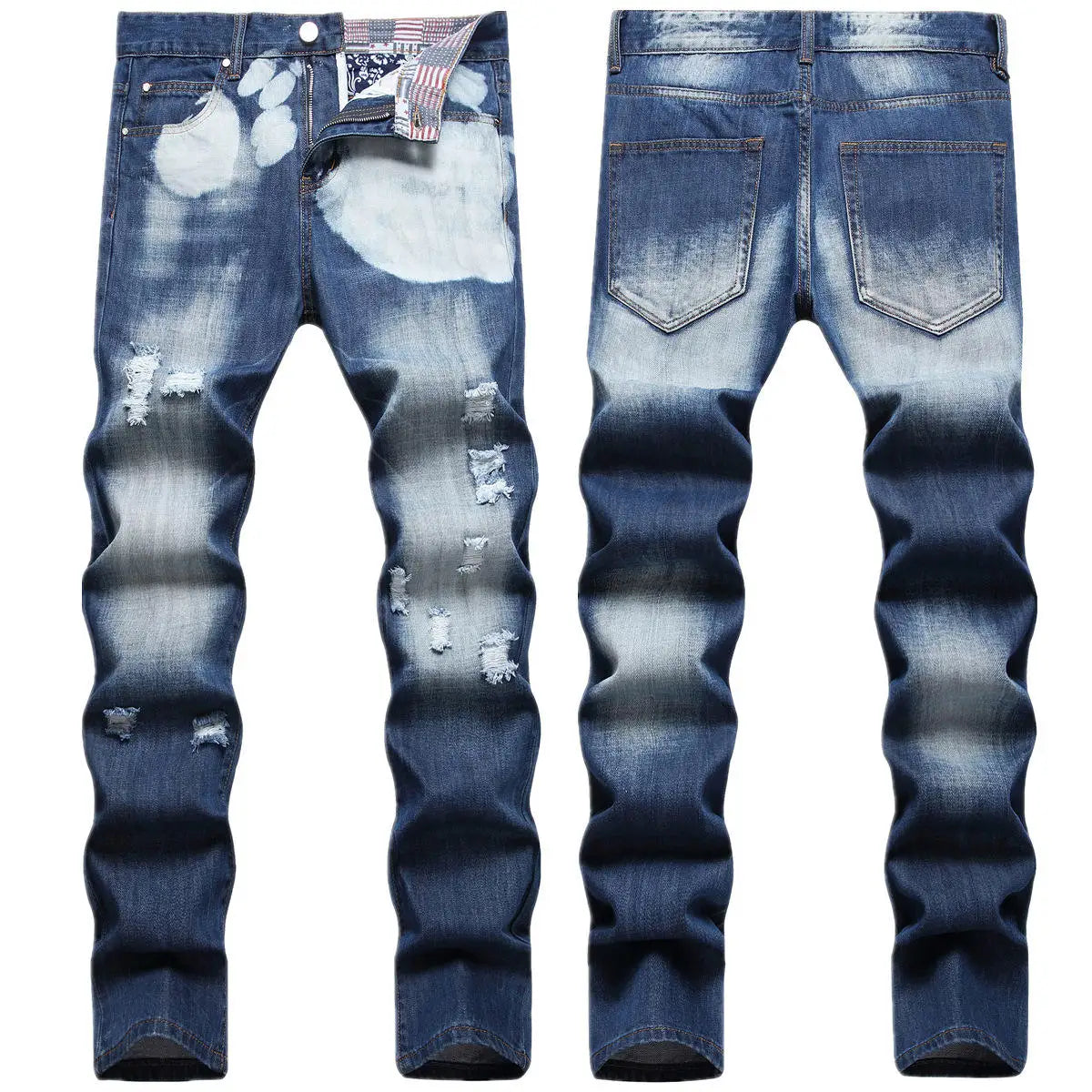 Custom Men Pants Blue Denim Pants Wholesale Breathable Skinny Fitting Streetwear Clothing Denim Skinny Jeans