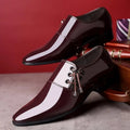 Men's Casual Leather Shoes Fashion Versatile Leather Shoes Formal Business Men's Shoes Pointed Toe Bright Leather Office