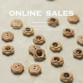 New Fashion Colors plum Flower Shape 2 Hole Engraved Wood Button for Clothes