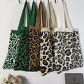 YIMYIK Ins New Style Designer Tote Bag Brown Leopard Pattern Knitted Quality Shoulder Bag