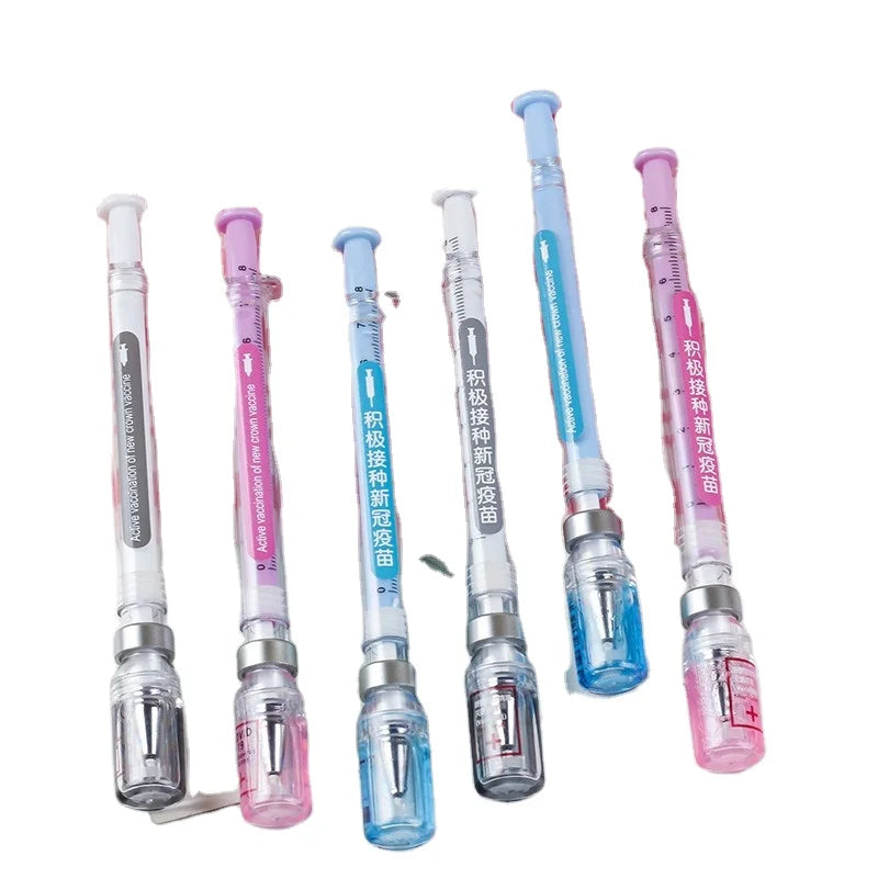 Needle Tube Neutral Pen Creative Signature Spray Syringe Design Water Pen Decompression Syringe Neutral Pen 0.5mm