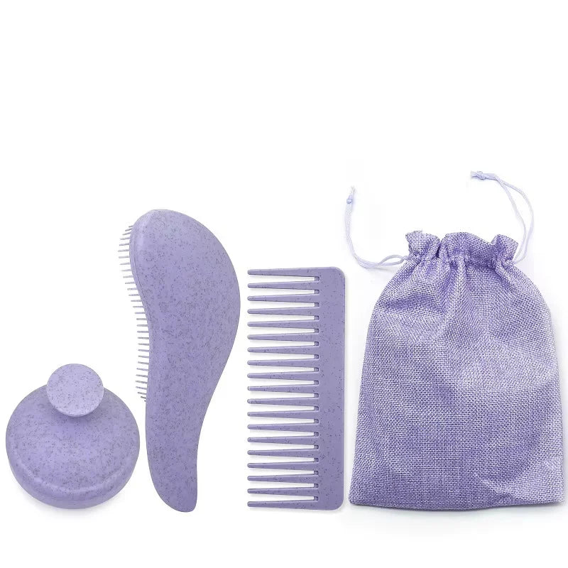 Hot Sale Ionic Silicone Shampoo Comb Wide Tooth Hairdressing Massage Cleaning Brush Home Use Wheat Straw Comb for Cross-Border