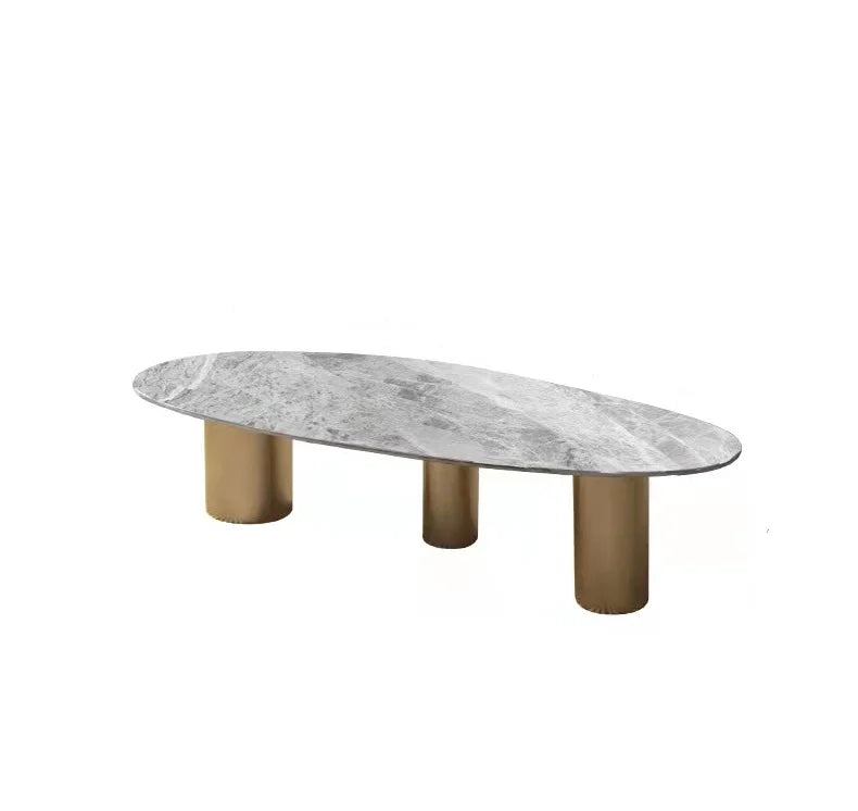 luxury living room furniture gold stainless steel base stone top coffee table metal sofa side table set